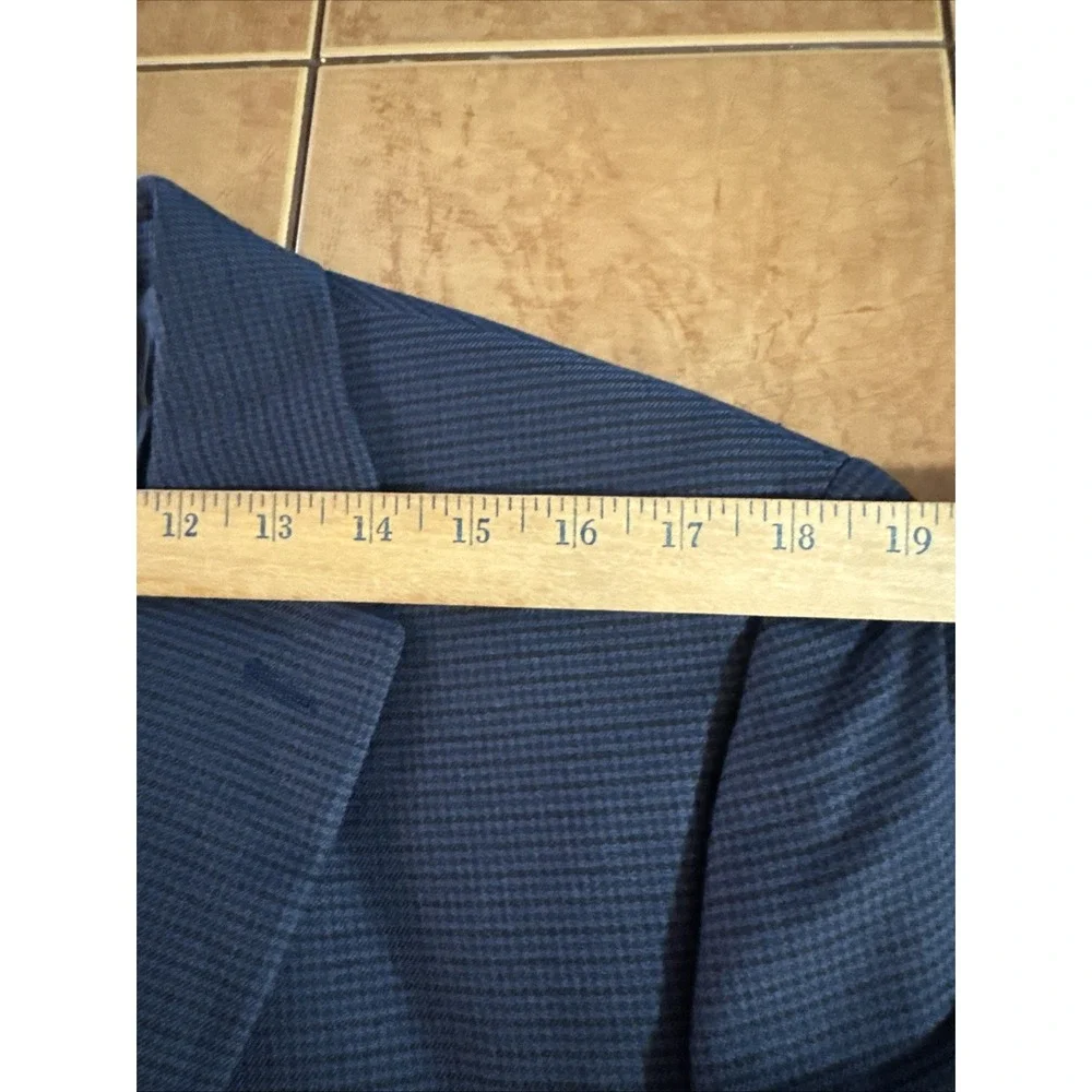 LRL Ralph Lauren Black Label Sport Coat 42R Blazer Jacket Blue Houndstooth Plaid - Picture 8 of 11